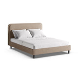 Aveline Bett mit Kopfteil aus Strukturierter Stoff in Sand (Wind 11), 180x200 cm von Micadoni – Bild 1