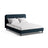 Aveline Bett mit Kopfteil aus Strukturierter Stoff in Satinblau (Wind 73), 140x200 cm von Micadoni – Bild 1