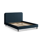 Aveline Bett mit Kopfteil aus Strukturierter Stoff in Satinblau (Wind 73), 140x200 cm von Micadoni – Bild 6