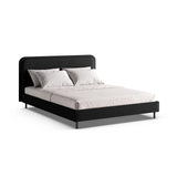 Aveline Bett mit Kopfteil aus Strukturierter Stoff in Schwarz (Wind 99), 140x200 cm von Micadoni – Bild 5