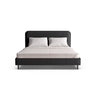 Aveline Bett mit Kopfteil aus Strukturierter Stoff in Schwarz (Wind 99), 180x200 cm von Micadoni – Bild 1