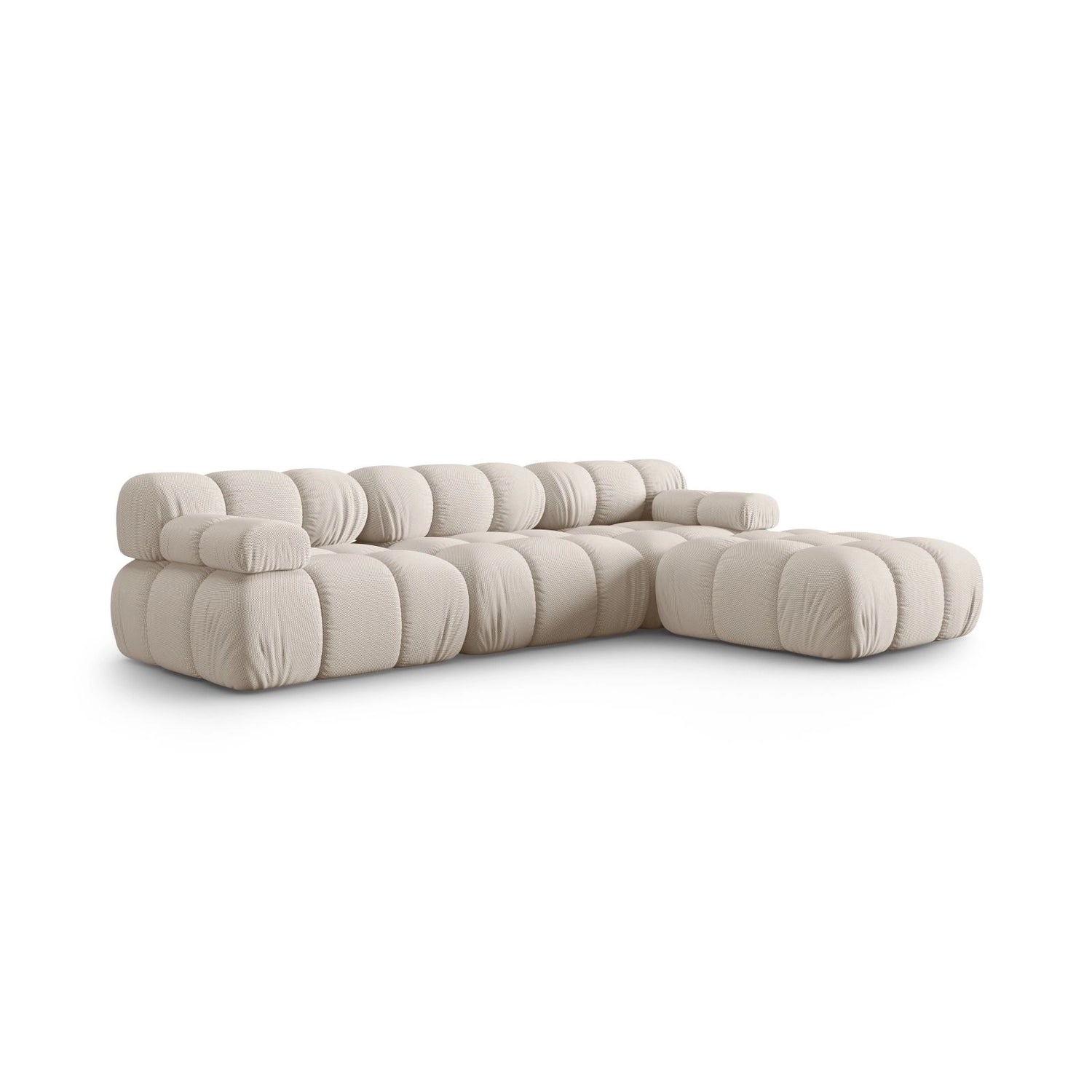 Bellis Modulares 4-Sitzer Ecksofa aus 3D in Leichtes Beige (Sonic 23), 282x188 cm von Micadoni – Bild 3