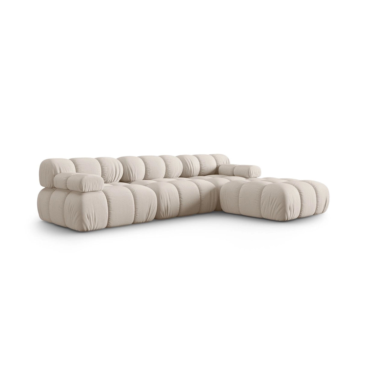 Bellis Modulares 4-Sitzer Ecksofa aus 3D in Leichtes Beige (Sonic 23), 282x188 cm von Micadoni – Bild 3
