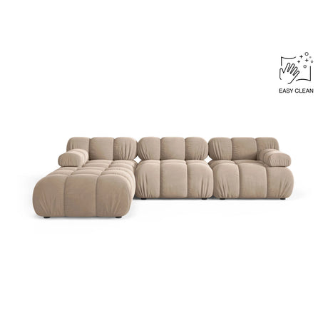 Bellis Modulares 4-Sitzer Ecksofa aus Samt in Beige (Venus 2928), 282x188 cm von Micadoni – Bild 1