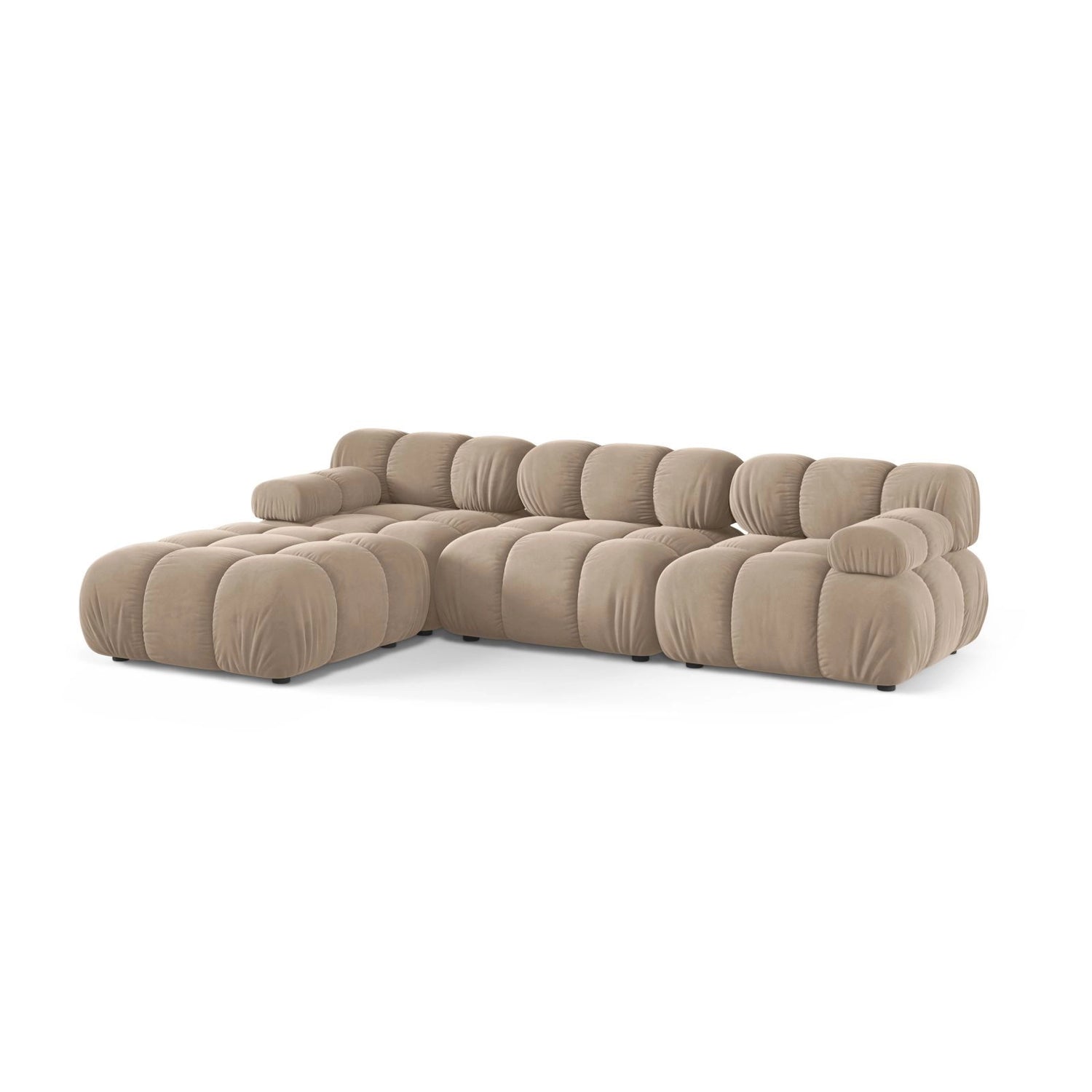 Bellis Modulares 4-Sitzer Ecksofa aus Samt in Beige (Venus 2928), 282x188 cm von Micadoni – Bild 3