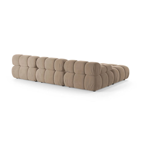Bellis Modulares 4-Sitzer Ecksofa aus Samt in Beige (Venus 2928), 282x188 cm von Micadoni – Bild 4