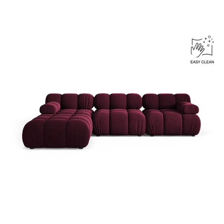 Bellis Modulares 4-Sitzer Ecksofa aus Samt in Burgund (Venus 2932), 282x188 cm von Micadoni – Bild 1