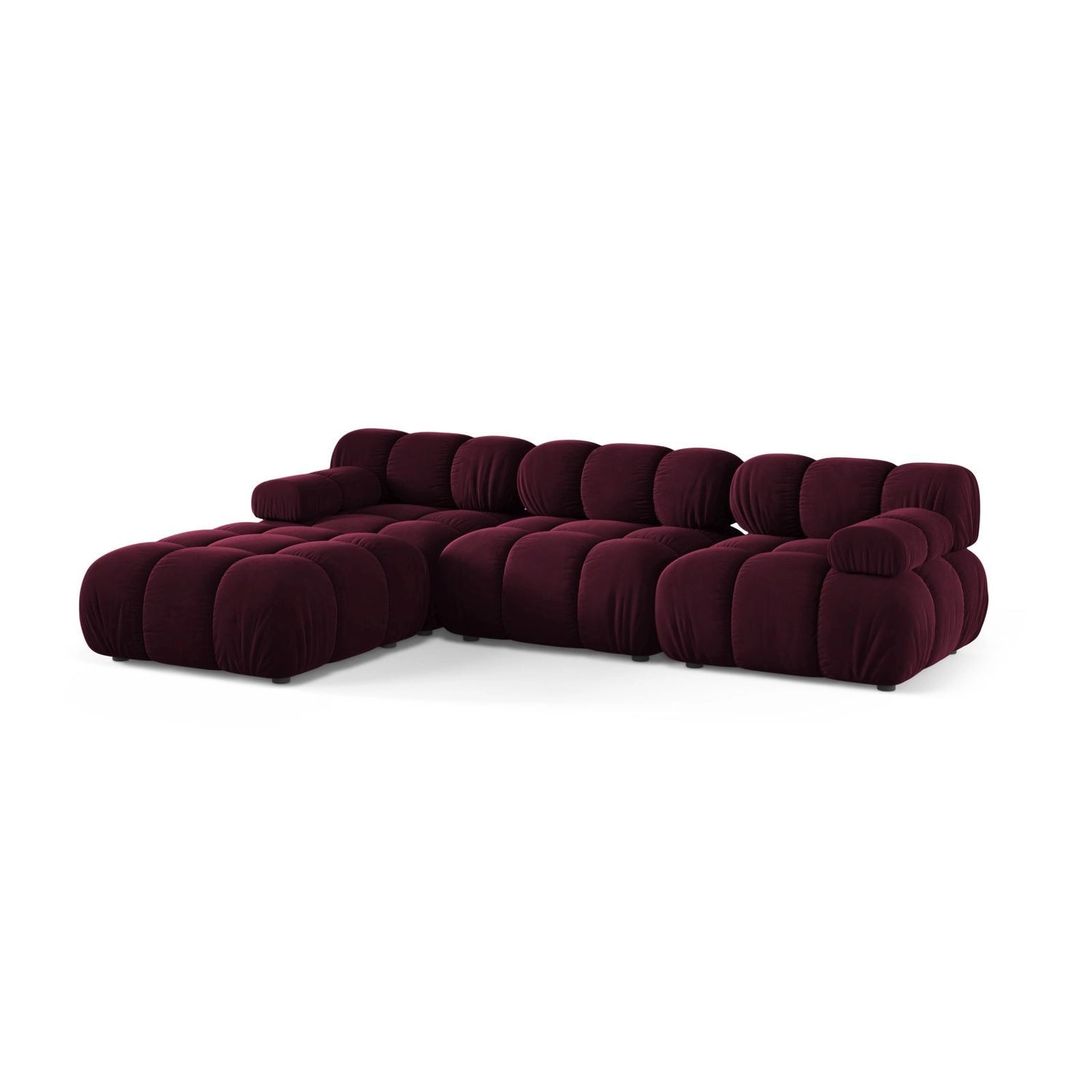 Bellis Modulares 4-Sitzer Ecksofa aus Samt in Burgund (Venus 2932), 282x188 cm von Micadoni – Bild 3
