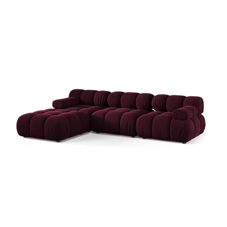 Bellis Modulares 4-Sitzer Ecksofa aus Samt in Burgund (Venus 2932), 282x188 cm von Micadoni – Bild 3