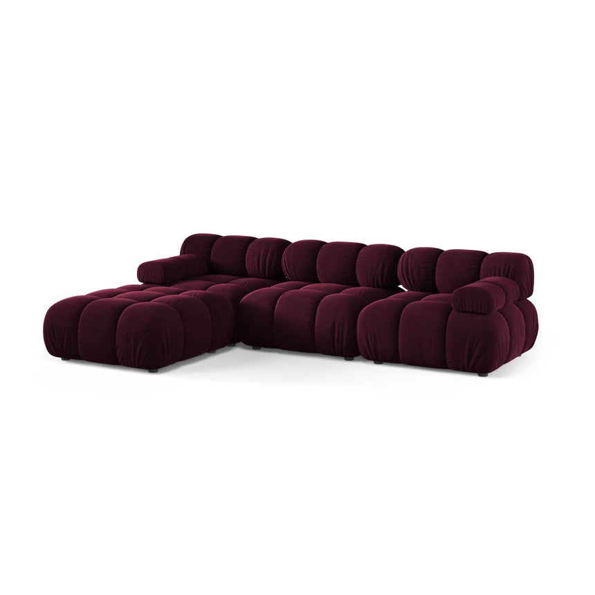 Bellis Modulares 4-Sitzer Ecksofa aus Samt in Burgund (Venus 2932), 282x188 cm von Micadoni – Bild 3