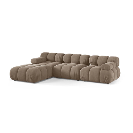 Bellis Modulares 4-Sitzer Ecksofa aus Samt in Cappuccino (Bluvel 40), 282x188 cm von Micadoni – Bild 3
