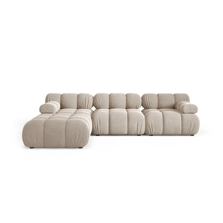 Bellis Modulares 4-Sitzer Ecksofa aus Samt in Dunkelbeige (Bluvel 30), 282x188 cm von Micadoni – Bild 1