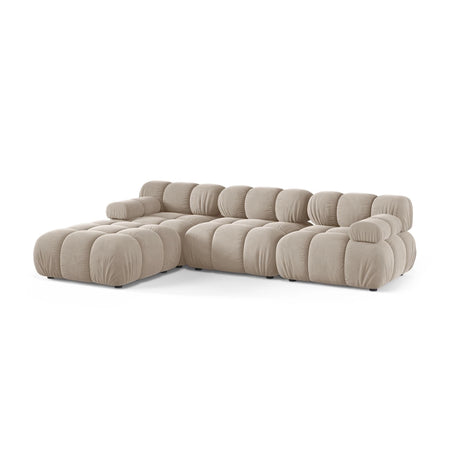 Bellis Modulares 4-Sitzer Ecksofa aus Samt in Dunkelbeige (Bluvel 30), 282x188 cm von Micadoni – Bild 3