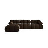 Bellis Modulares 4-Sitzer Ecksofa aus Samt in Dunkelbraun (Bluvel 48), 282x188 cm von Micadoni – Bild 1