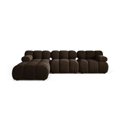 Bellis Modulares 4-Sitzer Ecksofa aus Samt in Dunkelbraun (Bluvel 48), 282x188 cm von Micadoni – Bild 1