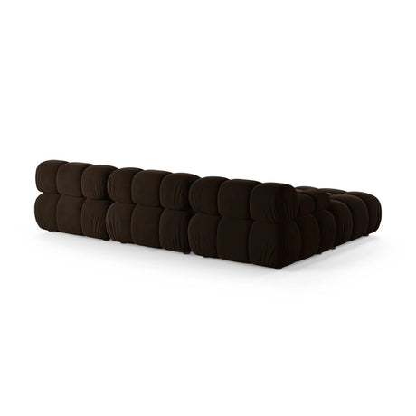 Bellis Modulares 4-Sitzer Ecksofa aus Samt in Dunkelbraun (Bluvel 48), 282x188 cm von Micadoni – Bild 4