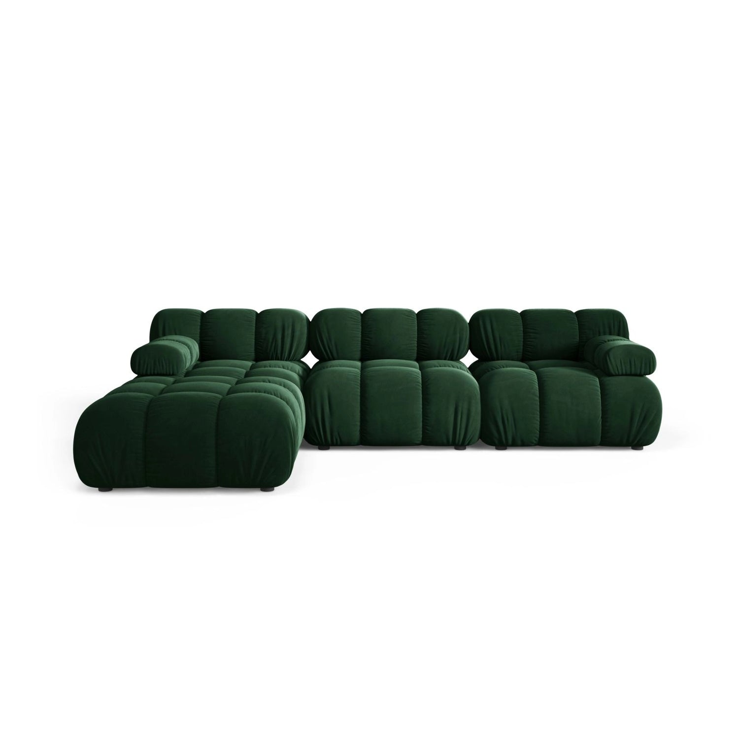 Bellis Modulares 4-Sitzer Ecksofa aus Samt in Flaschengrün (Bluvel 78), 282x188 cm von Micadoni – Bild 1