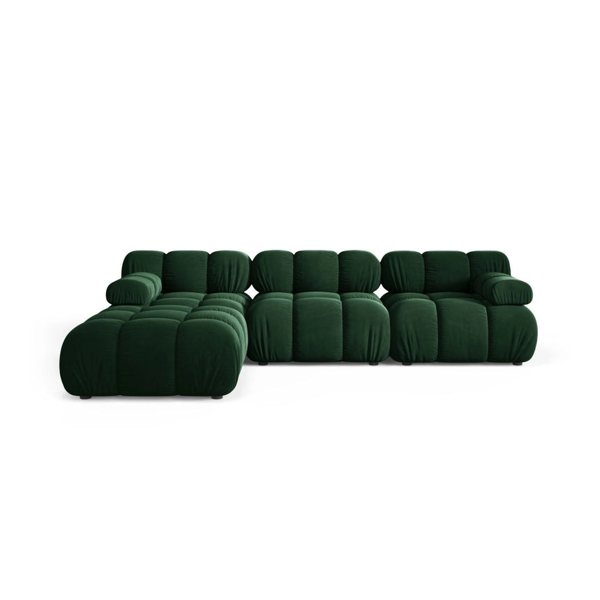 Bellis Modulares 4-Sitzer Ecksofa aus Samt in Flaschengrün (Bluvel 78), 282x188 cm von Micadoni – Bild 1