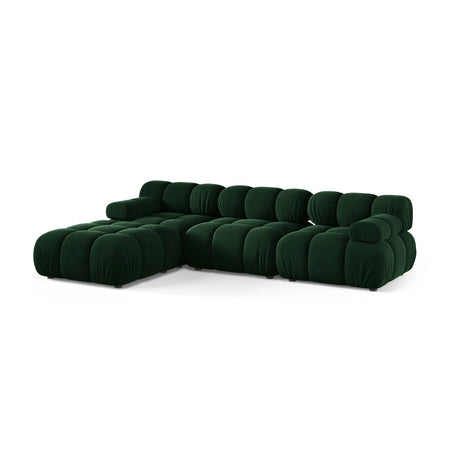 Bellis Modulares 4-Sitzer Ecksofa aus Samt in Flaschengrün (Bluvel 78), 282x188 cm von Micadoni – Bild 3