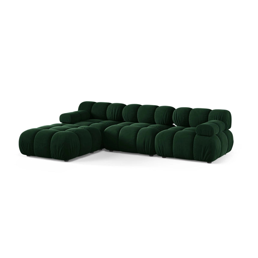 Bellis Modulares 4-Sitzer Ecksofa aus Samt in Flaschengrün (Bluvel 78), 282x188 cm von Micadoni – Bild 3