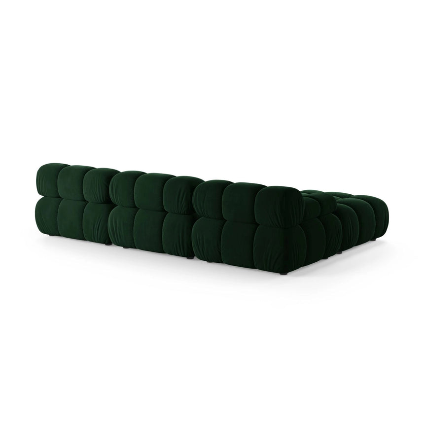 Bellis Modulares 4-Sitzer Ecksofa aus Samt in Flaschengrün (Bluvel 78), 282x188 cm von Micadoni – Bild 4