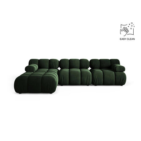 Bellis Modulares 4-Sitzer Ecksofa aus Samt in Flaschengrün (Venus 2940), 282x188 cm von Micadoni – Bild 1