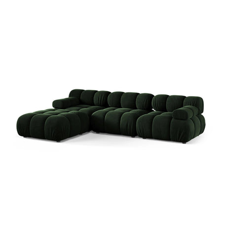 Bellis Modulares 4-Sitzer Ecksofa aus Samt in Flaschengrün (Venus 2940), 282x188 cm von Micadoni – Bild 3