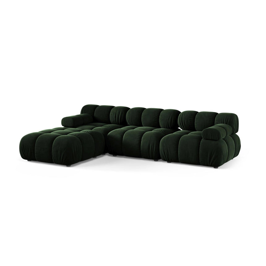 Bellis Modulares 4-Sitzer Ecksofa aus Samt in Flaschengrün (Venus 2940), 282x188 cm von Micadoni – Bild 3