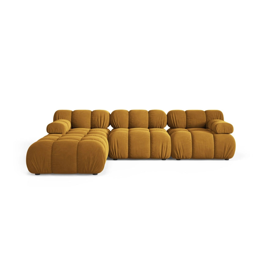 Bellis Modulares 4-Sitzer Ecksofa aus Samt in Gelb (Bluvel 68), 282x188 cm von Micadoni – Bild 1