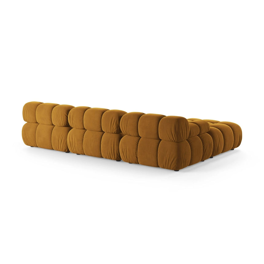 Bellis Modulares 4-Sitzer Ecksofa aus Samt in Gelb (Bluvel 68), 282x188 cm von Micadoni – Bild 4