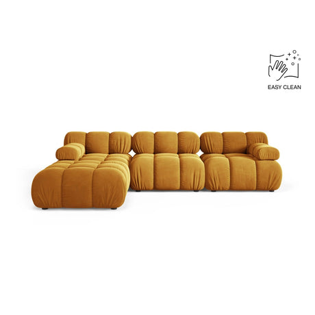 Bellis Modulares 4-Sitzer Ecksofa aus Samt in Gelb (Venus 2917), 282x188 cm von Micadoni – Bild 1