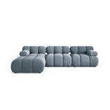 Bellis Modulares 4-Sitzer Ecksofa aus Samt in Hellblau (Bluvel 06), 282x188 cm von Micadoni – Bild 1