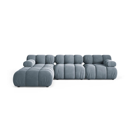 Bellis Modulares 4-Sitzer Ecksofa aus Samt in Hellblau (Bluvel 06), 282x188 cm von Micadoni – Bild 1