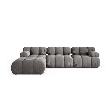 Bellis Modulares 4-Sitzer Ecksofa aus Samt in Hellgrau (Bluvel 13), 282x188 cm von Micadoni – Bild 1