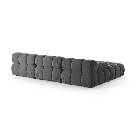 Bellis Modulares 4-Sitzer Ecksofa aus Samt in Hellgrau (Venus 2929), 282x188 cm von Micadoni – Bild 4