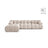 Bellis Modulares 4-Sitzer Ecksofa aus Samt in Leichtes Beige (Venus 2927), 282x188 cm von Micadoni – Bild 1