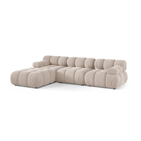 Bellis Modulares 4-Sitzer Ecksofa aus Samt in Leichtes Beige (Venus 2927), 282x188 cm von Micadoni – Bild 3