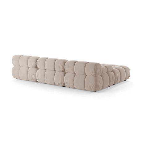 Bellis Modulares 4-Sitzer Ecksofa aus Samt in Leichtes Beige (Venus 2927), 282x188 cm von Micadoni – Bild 4