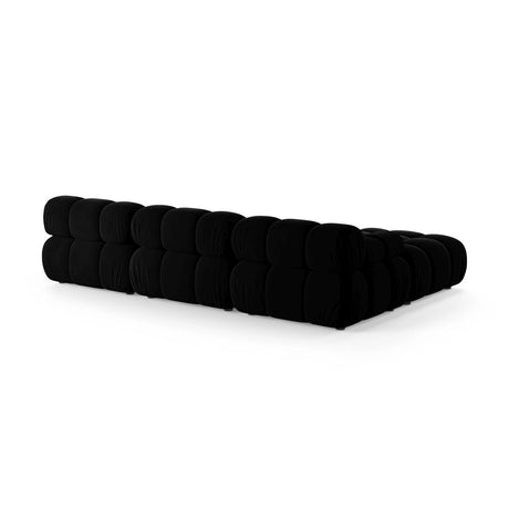 Bellis Modulares 4-Sitzer Ecksofa aus Samt in Schwarz (Venus 2923), 282x188 cm von Micadoni – Bild 4