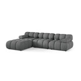 Bellis Modulares 4-Sitzer Ecksofa aus Strukturierter Stoff in Grau (Liberty 20), 282x188 cm von Micadoni – Bild 3