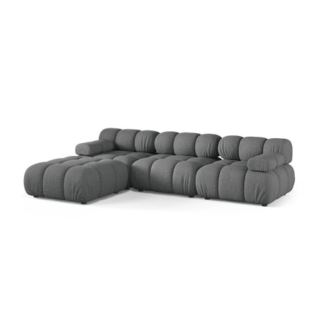 Bellis Modulares 4-Sitzer Ecksofa aus Strukturierter Stoff in Grau (Liberty 20), 282x188 cm von Micadoni – Bild 3