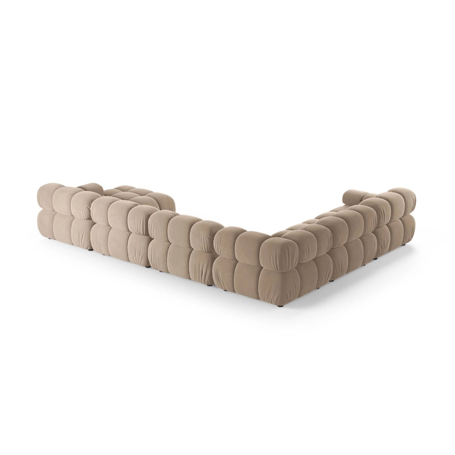 Bellis Modulares 8-Sitzer Panoramasofa, Linke Seite, aus Samt in Beige (Venus 2928), 376x282 cm von Micadoni – Bild 3