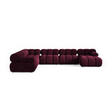 Bellis Modulares 8-Sitzer Panoramasofa, Linke Seite, aus Samt in Burgund (Venus 2932), 376x282 cm von Micadoni – Bild 2
