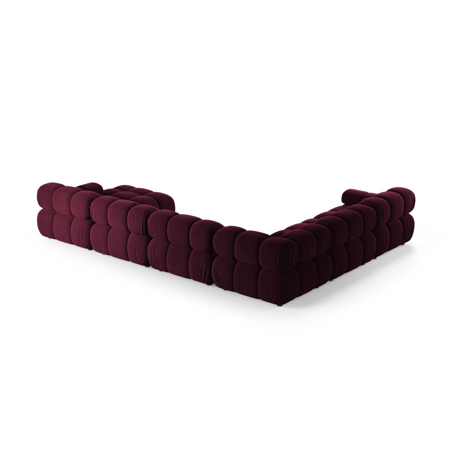 Bellis Modulares 8-Sitzer Panoramasofa, Linke Seite, aus Samt in Burgund (Venus 2932), 376x282 cm von Micadoni – Bild 3