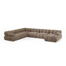 Bellis Modulares 8-Sitzer Panoramasofa, Linke Seite, aus Samt in Cappuccino (Bluvel 40), 376x282 cm von Micadoni – Bild 1