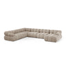 Bellis Modulares 8-Sitzer Panoramasofa, Linke Seite, aus Samt in Dunkelbeige (Bluvel 30), 376x282 cm von Micadoni – Bild 1
