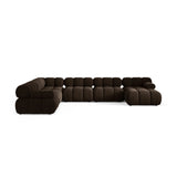 Bellis Modulares 8-Sitzer Panoramasofa, Linke Seite, aus Samt in Dunkelbraun (Bluvel 48), 376x282 cm von Micadoni – Bild 2