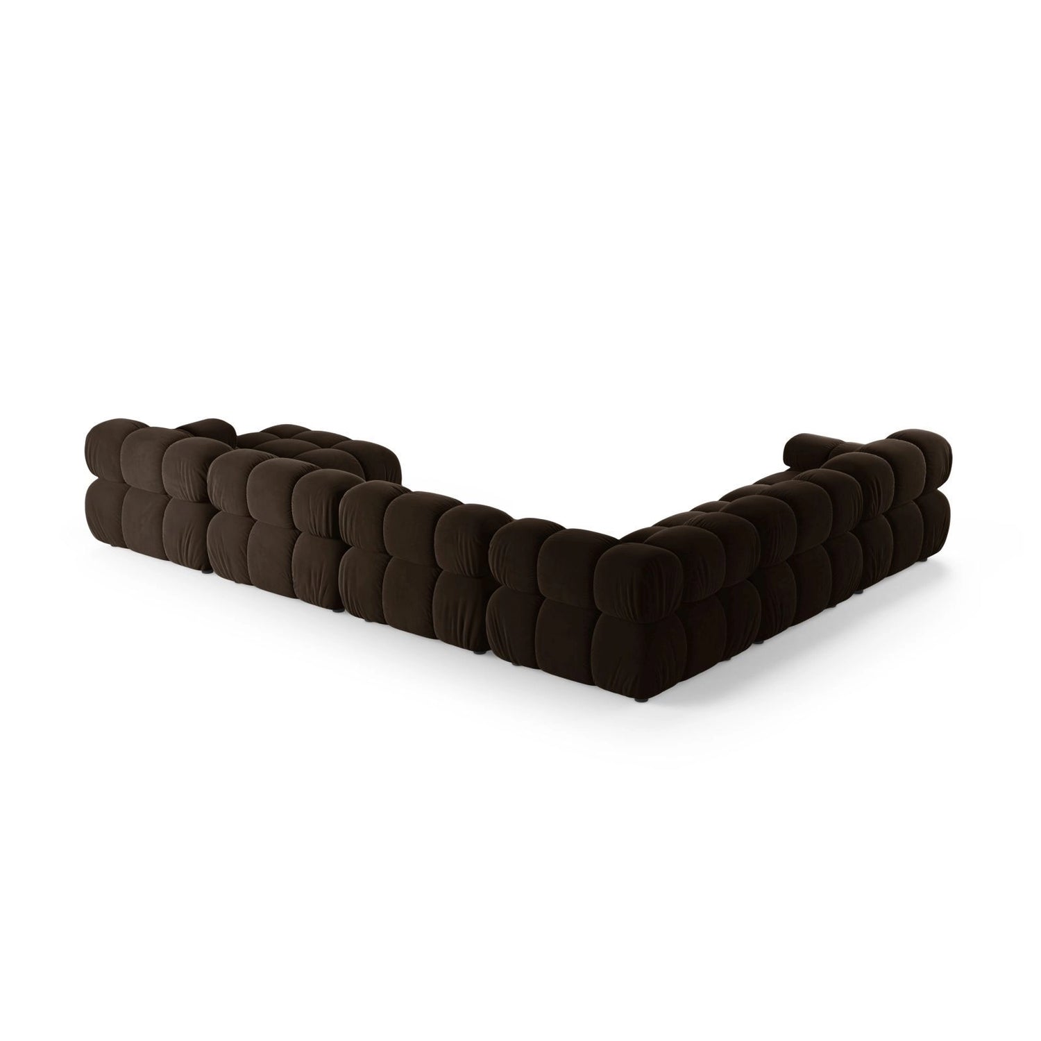 Bellis Modulares 8-Sitzer Panoramasofa, Linke Seite, aus Samt in Dunkelbraun (Bluvel 48), 376x282 cm von Micadoni – Bild 3