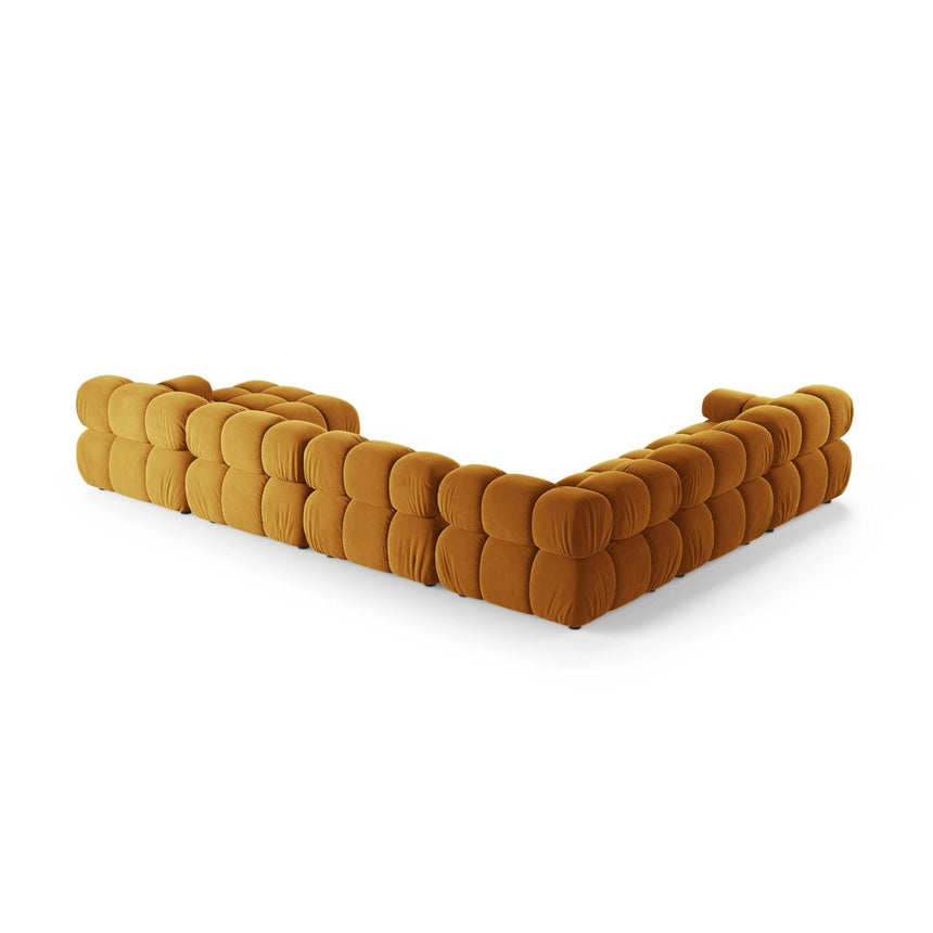 Bellis Modulares 8-Sitzer Panoramasofa, Linke Seite, aus Samt in Gelb (Venus 2917), 376x282 cm von Micadoni – Bild 3