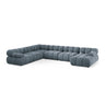 Bellis Modulares 8-Sitzer Panoramasofa, Linke Seite, aus Samt in Hellblau (Bluvel 06), 376x282 cm von Micadoni – Bild 1